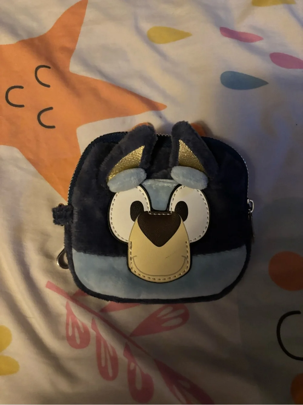 Plush Blue Dog Carrier Backpack with Yellow Accent